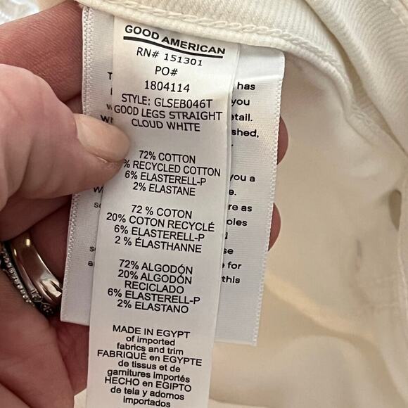 Good American Good Legs Light Compression Denim Jeans Size 20 Cloud White Plus - Picture 6 of 10